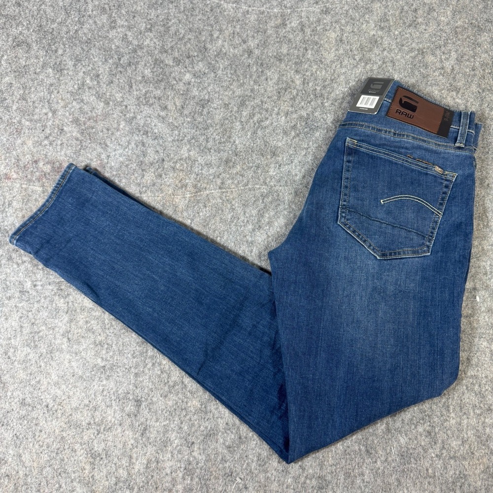G-Star RAW 3301 Slim Jeans Faded Blue Neutro R Stretch Denim 29x32 5101-6553